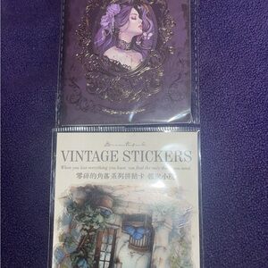 Vintage Stickers with Purple and Blue Design scrapbook stickers. Never opened